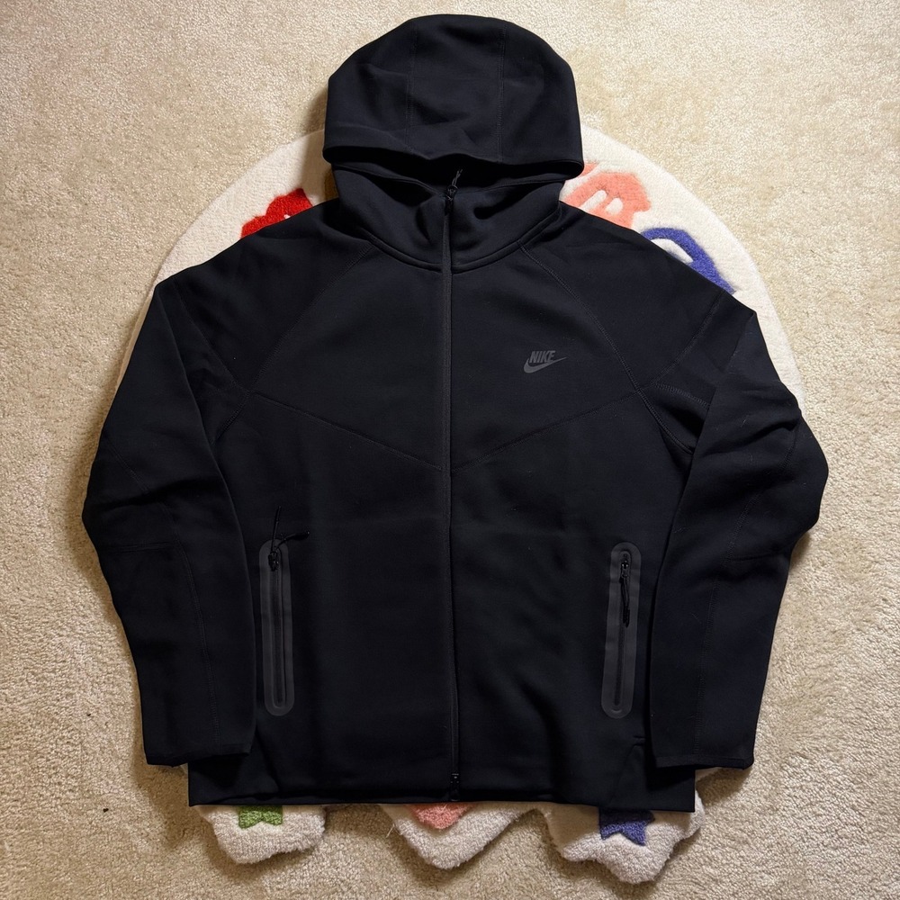 Nike Tech Fleece Full Zip Hoodie Black Mens XXL